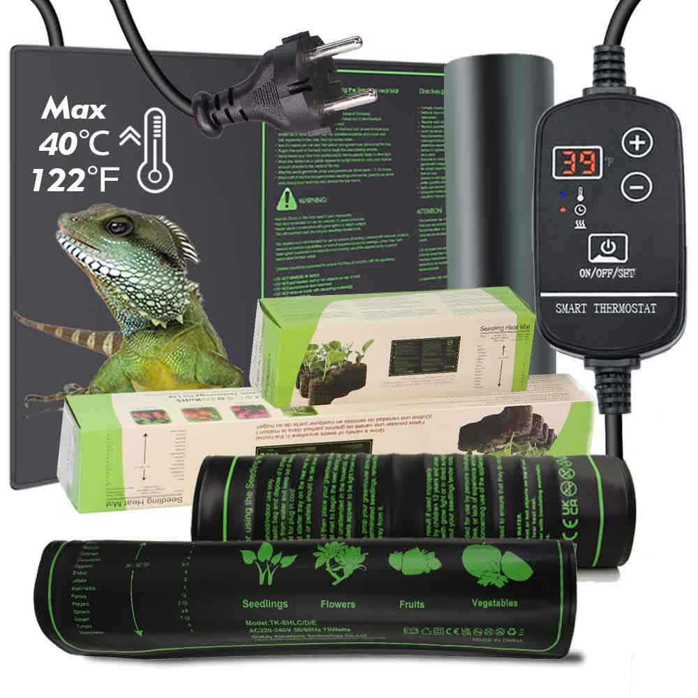 Reptile Heating Mat - 7-100W Planten Verwarmingskussen Met 16 ℃