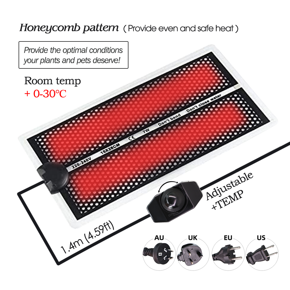 5-20W Tuinzaailingen Verwarmin - Reptile Heating Mat recensie en prijs